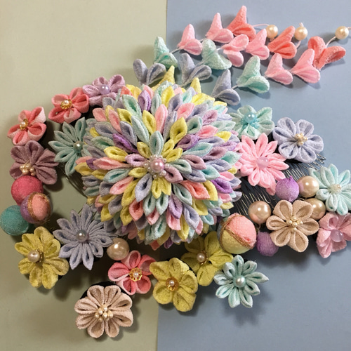 ☆再販受付中☆つまみ細工髪飾り(成人式、七五三、着物、浴衣