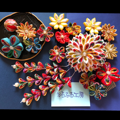 ☆再販受付中☆つまみ細工髪飾り(成人式、七五三、結婚式、着物、卒業