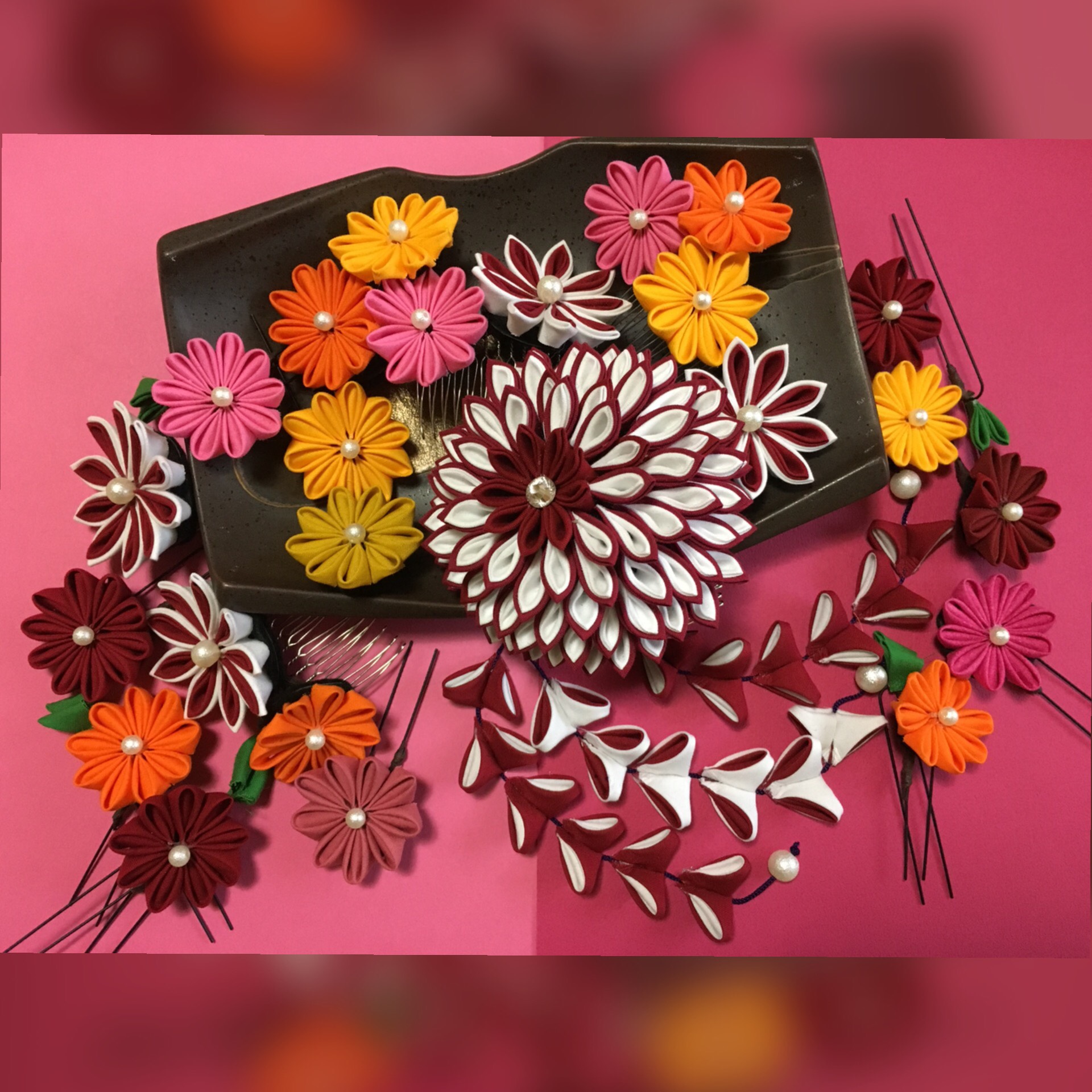 ★再販受付中★つまみ細工髪飾り(成人式、七五三、結婚式、卒業式、着物、浴衣)