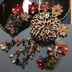 つまみ細工帯留め　再販受付　七五三　成人式　卒業式　結婚式パール つまみ細工帯留め 再販受付 七五三 成人式 卒業式 結婚式パール