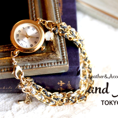 SALE!!50%offアクセサリーの様なチェーンブレスレット時計ビジュー