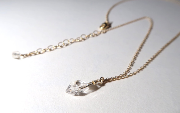 K14GF NY産ハーキマーダイヤモンド simpleネックレス 4枚目の画像
