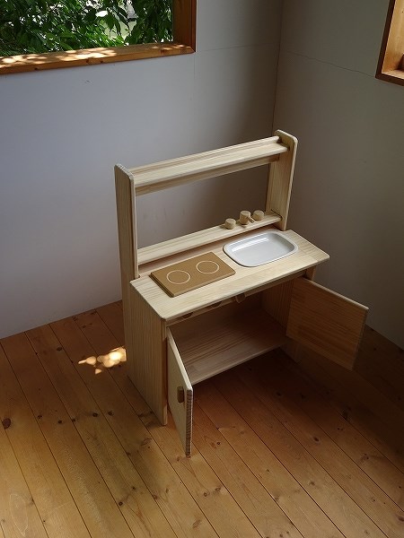 対面キッチン　おままごとキッチン　カウンター　木製　ままごと