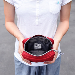 シンプルな多機能ポケットポーチポーチ化粧品3C  - ローズベンガル 3枚目の画像