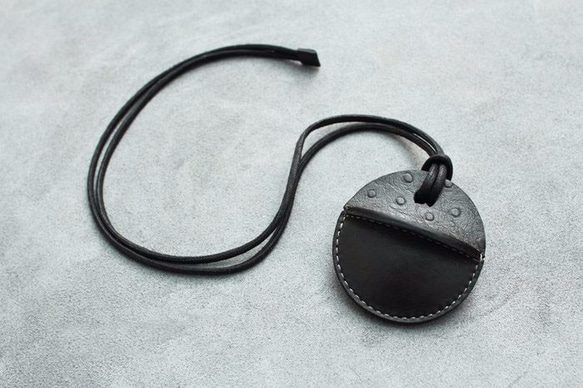 KAKU手工皮件 gogoro鑰匙皮套 客製化訂製 鴕鳥纹 第1張的照片