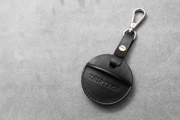 KAKU手工皮件 gogoro鑰匙皮套 活動鉤環款式 全黑色 第1張的照片