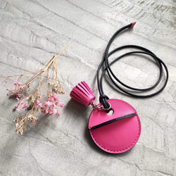 KAKU皮革設計 gogoro鑰匙皮套 小流蘇吊飾款 粉紅色 第1張的照片
