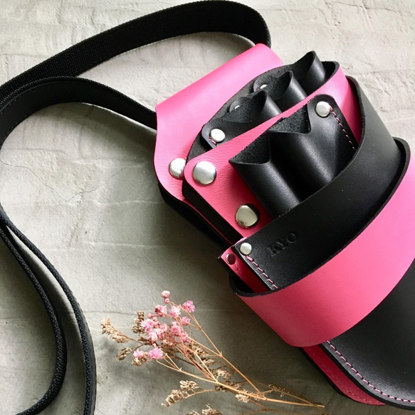 KAKU皮革設計 剪刀包 客製化訂製 粉紅色 第1張的照片