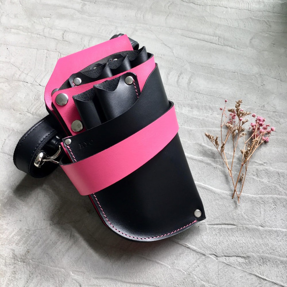 KAKU皮革設計 剪刀包 客製化訂製 粉紅色 第2張的照片