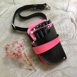 KAKU皮革設計 剪刀包 客製化訂製 粉紅色 7支容量 第1張的照片