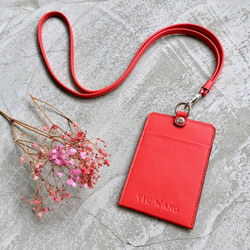 KAKU皮革設計 客製化識別證夾 悠遊卡夾 證件夾 紅色 第2張的照片