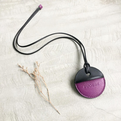 KAKU皮革設計 gogoro鑰匙皮套訂製  黑+紫色 第2張的照片