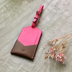 KAKU皮革設計 行李吊牌 行李箱掛牌 粉紅色 第2張的照片