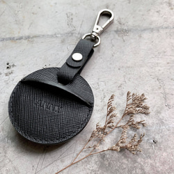 KAKU皮革設計 gogoro鑰匙皮套 活動鉤環款式  小十字紋黑 第1張的照片