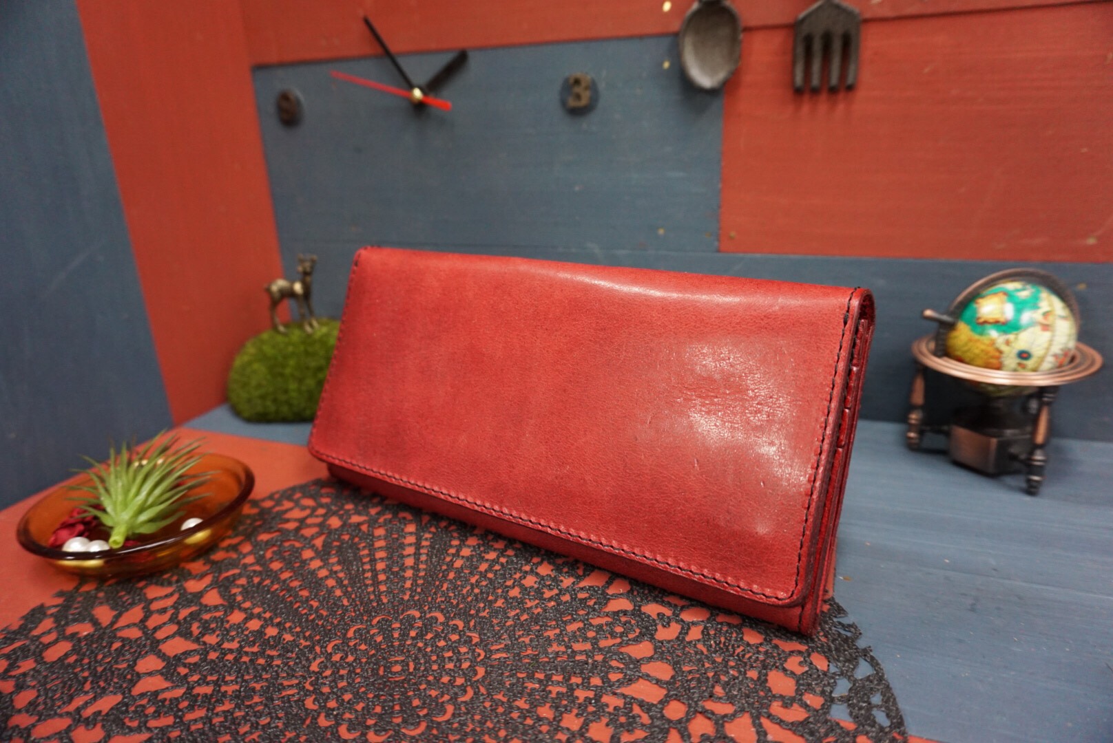 馬革☆レッド☆メンズ☆長財布☆二つ折り☆ホースレザー☆本革☆レザー☆ウォレット☆カード☆コイン☆小銭入れ☆