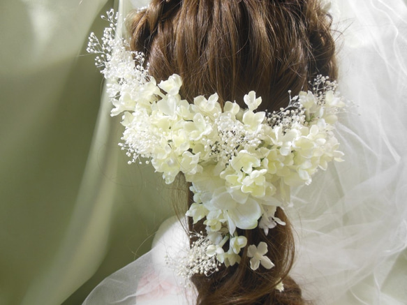 送料無料　ライラックの花嫁　ふんわりヘッドドレス 4枚目の画像