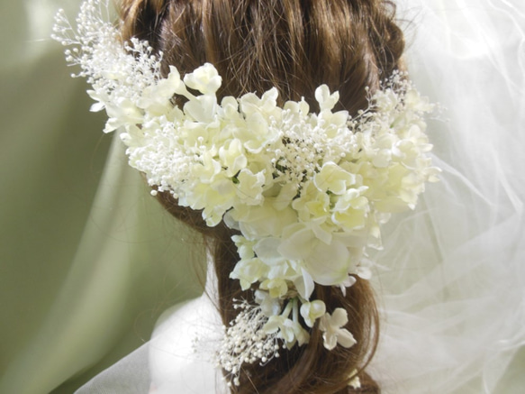 送料無料　ライラックの花嫁　ふんわりヘッドドレス 7枚目の画像