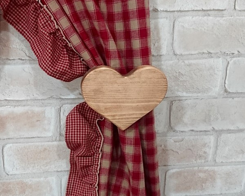 ハート型のカーテンタッセル/左右セット W12×H13cm [ZNT-5] カーテン