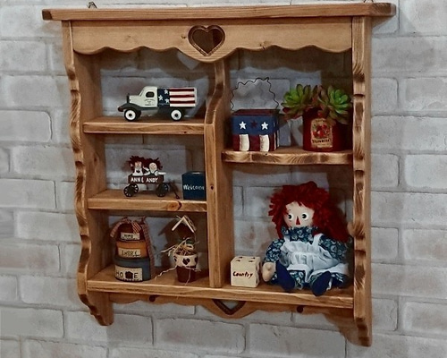 壁掛けコレクションシェルフ W600 ハートくりぬき RSE-18 壁掛けラック