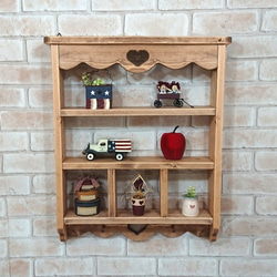 壁掛けコレクションシェルフ W600 ハートくりぬき RSE-18 壁掛けラック