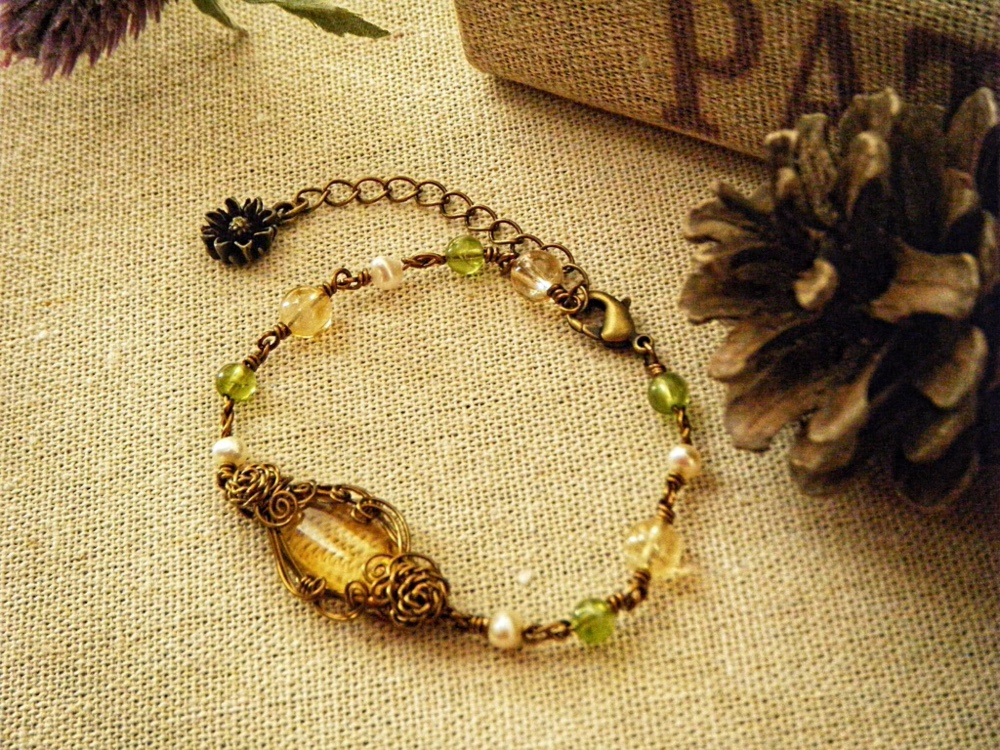 【シトリン】黄色いバラのアミュレット