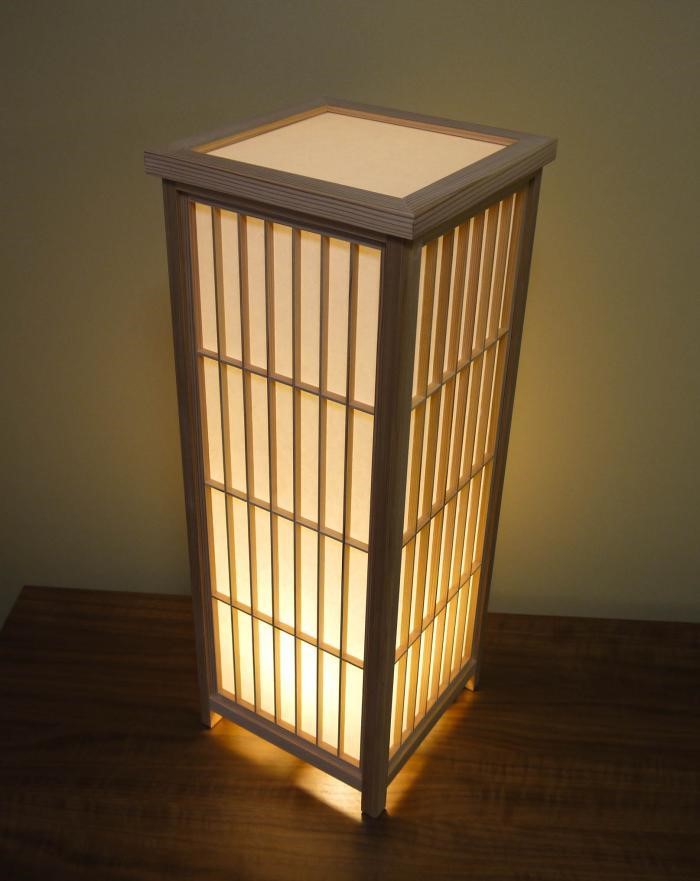 和風照明・インテリア照明　ADKM-720　組子行灯　「極」　ＬＬサイズ　手漉き楮和紙（無地未晒