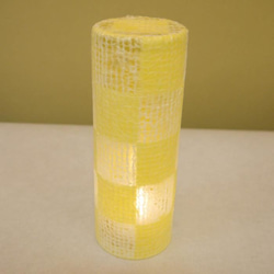 和風照明　CAD-7012 和紙キャンドルＬＥＤ　手漉き和紙 楮　市松模様　　（ＬＥＤキャンドルホルダー） 1枚目の画像