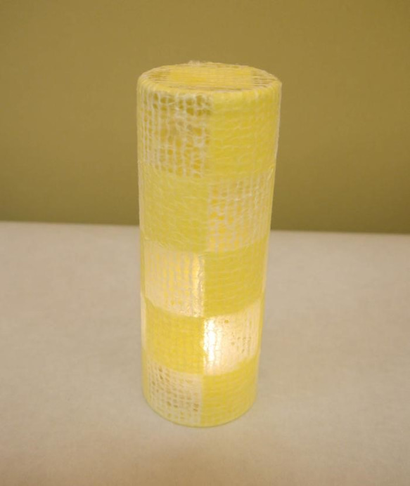 和風照明　CAD-7012 和紙キャンドルＬＥＤ　手漉き和紙 楮　市松模様　　（ＬＥＤキャンドルホルダー） 1枚目の画像