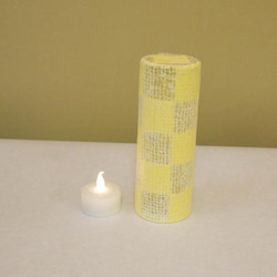 和風照明　CAD-7012 和紙キャンドルＬＥＤ　手漉き和紙 楮　市松模様　　（ＬＥＤキャンドルホルダー） 2枚目の画像