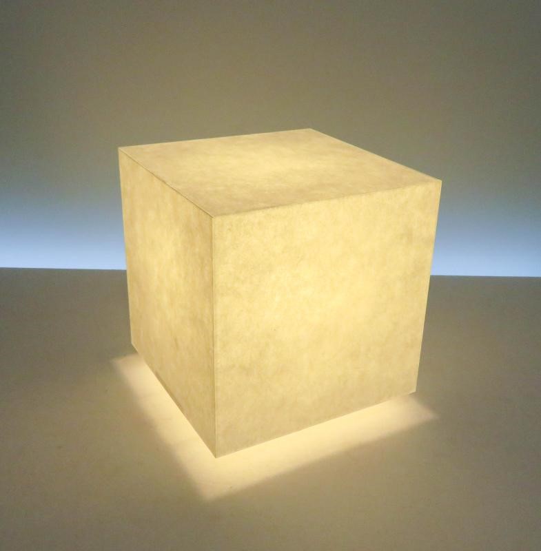 和風照明・インテリア照明　AKA-009-2　アクリキューブ行灯 Ｍ180サイズ　 楮和紙無地（未晒し） 8,085円