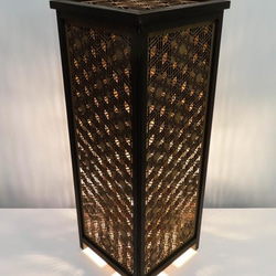 和風照明・インテリア照明　LAD-1872　レーザー行灯「趣」Ｌサイズ　 八重麻と胡麻幹（ゴマガラ）　LED電球付き 2枚目の画像