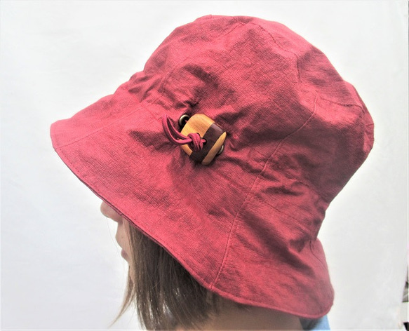 機能性和紙帽子デュープレッド色チュウリップ帽子 3枚目の画像