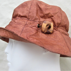 機能性和紙帽子柿渋ブラウンチューリップ帽子 4枚目の画像