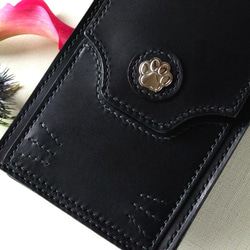 《特集掲載》黒猫スマホウォレット【縦型ポシェット・肩紐長さ調整可・ハンド紐別売】ねこ好きさんに！※袋ラッピング無料 6枚目の画像