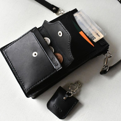 《特集掲載》黒猫スマホウォレット【縦型ポシェット・肩紐長さ調整可・ハンド紐別売】ねこ好きさんに！※袋ラッピング無料 12枚目の画像