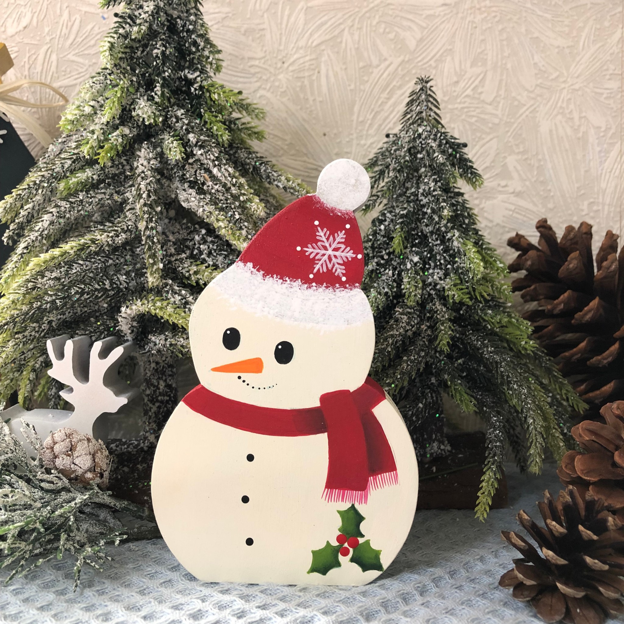 楽天市場】クリスマス置物 3点セット 雪だるま2個＆ツリーS