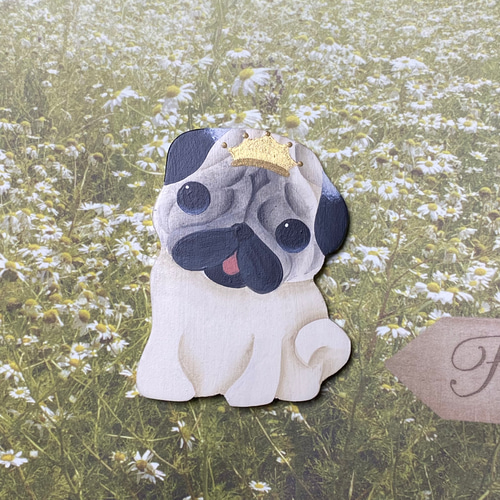 おねだり 黒パグちゃん トールペイント おねだり 黒パグちゃん トールペイント パグ 】黒服に身を包んだ愛嬌