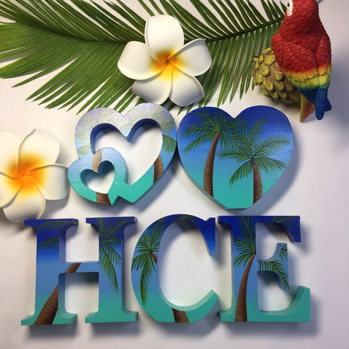 イニシャルオブジェ【5文字】【木製土台無し】【ハワイ