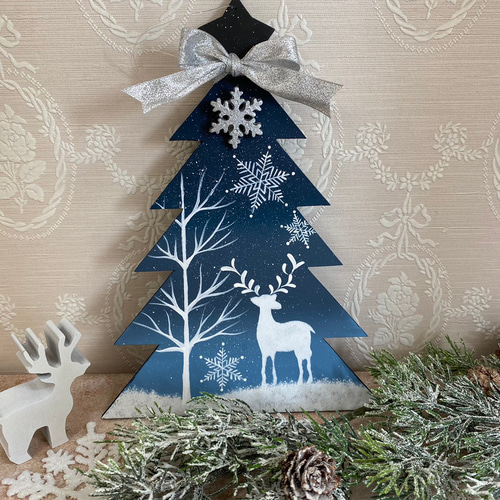 おしゃれな クリスマスツリー オブジェ【北欧の森】【xmas】 壁掛け