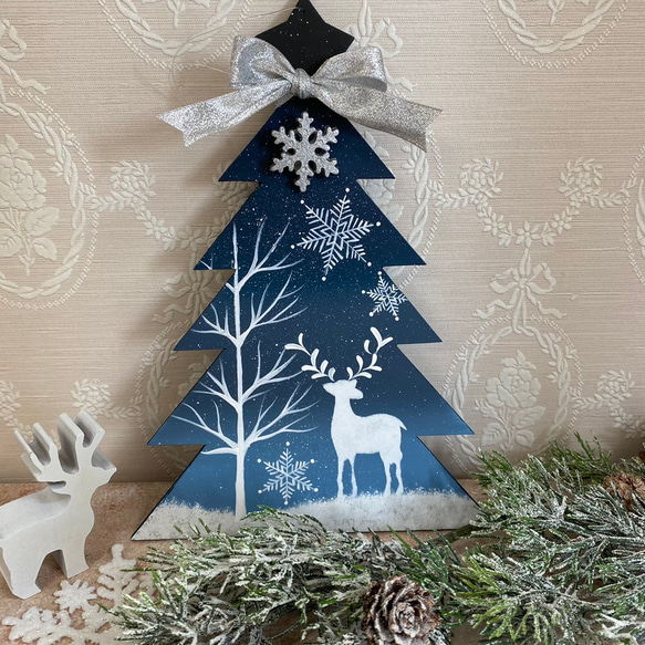 おしゃれな クリスマスツリー オブジェ【北欧の森】【xmas】 壁掛けタイプ 4枚目の画像