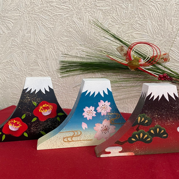 【新作】 富士山 オブジェ【正月】【富士山】【椿】【和】【和風】【インテリア】 4枚目の画像