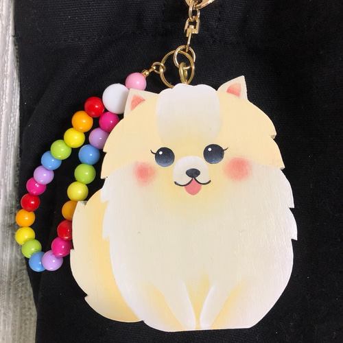 専用　ハンドメイド　刺繍　ポメラニアン　ストラップ　バッグキーホルダー　うちの子 可愛い ポメラニアン キーホルダー ストラップ【バッグ チャーム