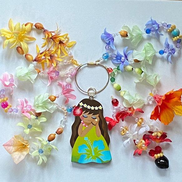 新作】夏にぴったりな 可愛い ハワイアンフラガール バッグチャーム