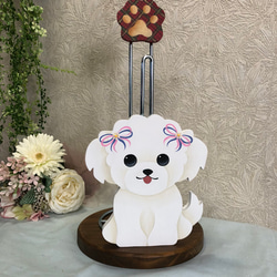 ペーパーホルダー(トールペイント作品） トールペイントで描いた可愛い犬（トイプードル）のキッチン