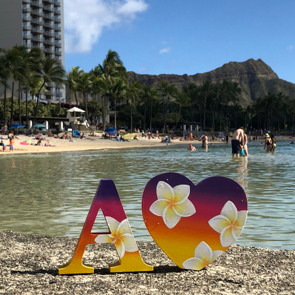 新作】イニシャルオブジェ プルメリア【2文字価格】【ウェディング