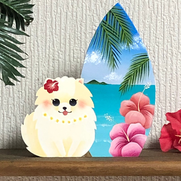 新作】ワンちゃん達もバカンス【〜夏のハワイの海でサーフィン♪〜犬