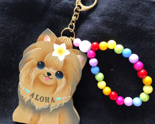 ヨークシャーテリア 愛犬 ankoわんこシリーズ　バッグチャーム 可愛い ヨークシャテリア キーホルダー ストラップ【バッグ