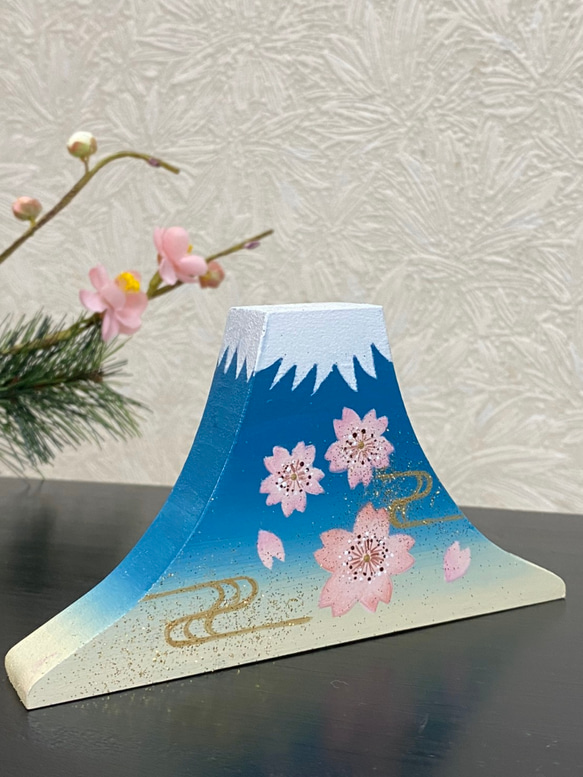 【新作】富士山 オブジェ【春】【桜】【富士山】【和】【和風】【インテリア】 1枚目の画像