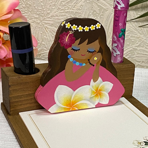 akikoページ ハワイアン フラガール印鑑立て&amp;キッチンペーパーホルダー akiko様専用ページ ハワイアン フラガール印鑑立て&キッチン