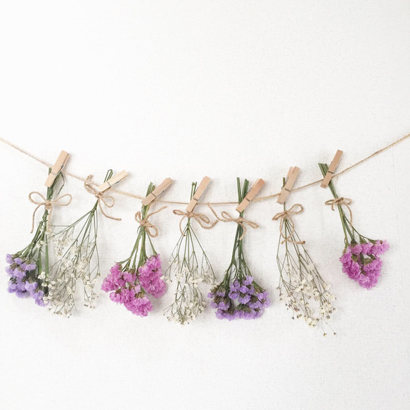 :*+ Purple&WhiteRoseのドライフラワーガーランド♡スワッグ Purple&WhiteRoseのドライフラワーガーランド♡スワッグ 香り立つ